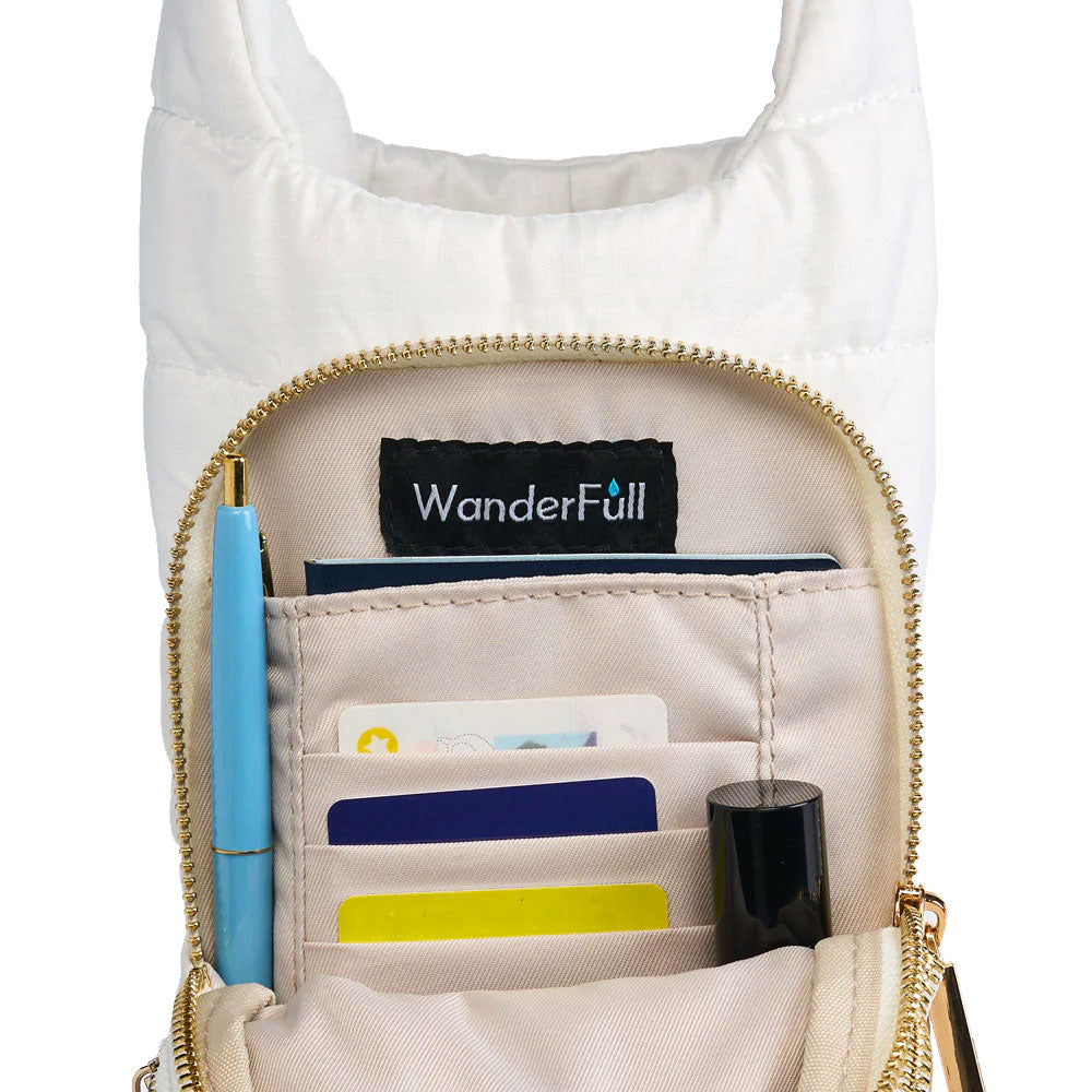 White Ripstop HydroBag® with Black and White Striped Strap