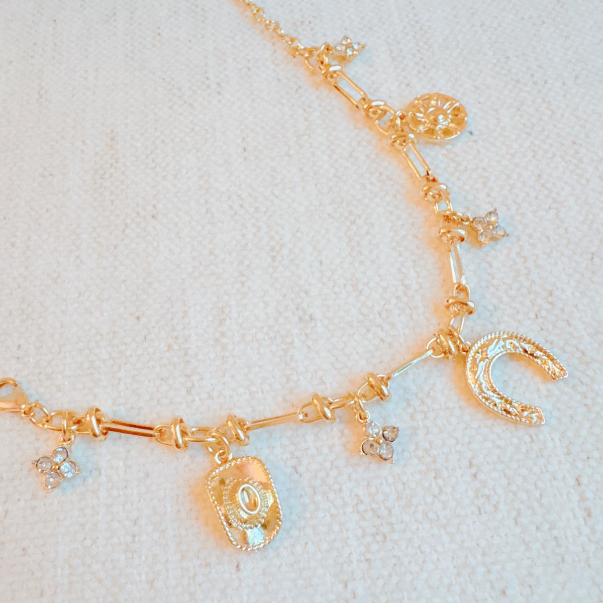 Horseshoe and Clover Multi Charm Bracelet