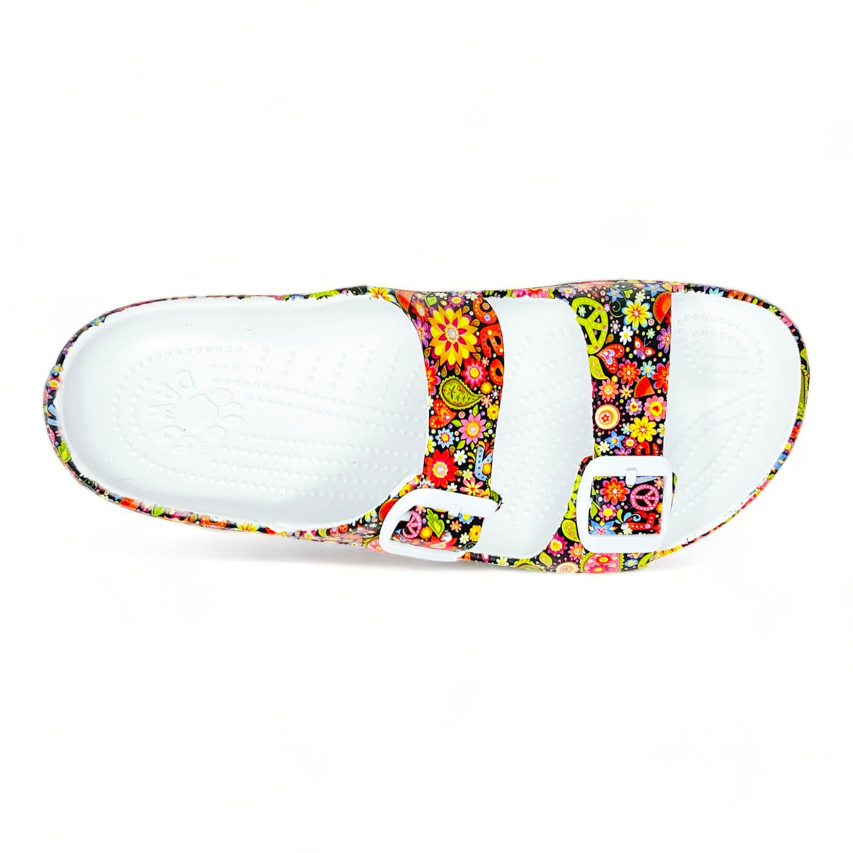 Women&#39;s PAW Print Adjustable 2-Strap Sandals - Peace Out by DAWGS USA