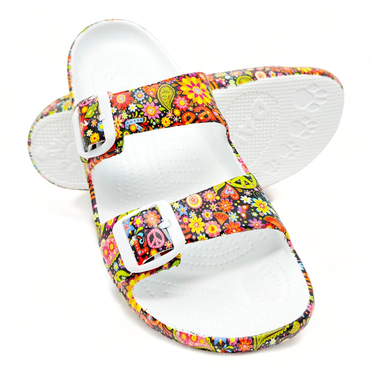 Women&#39;s PAW Print Adjustable 2-Strap Sandals by DAWGS USA