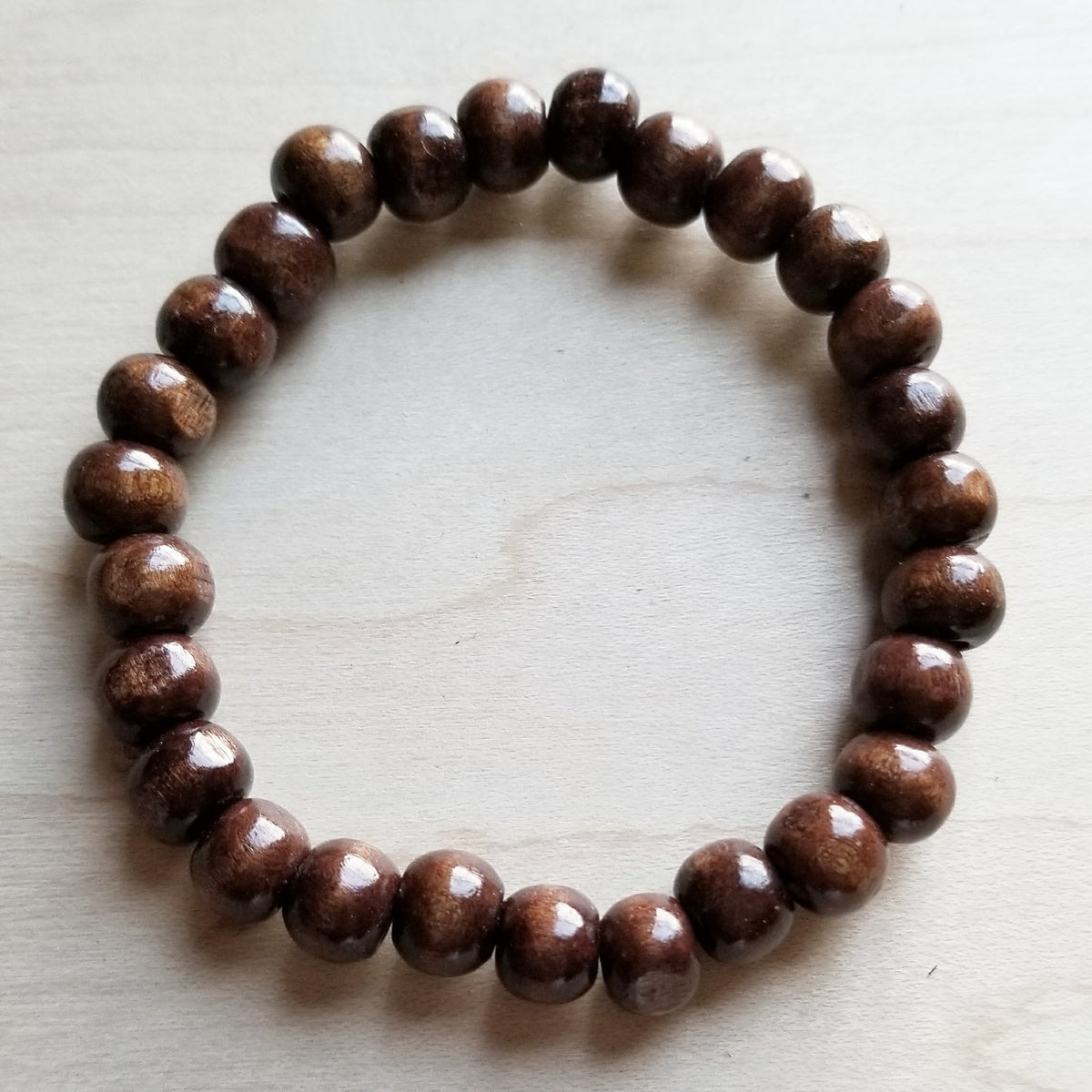 Bracelet Bar -Large Wood Beaded Stretch Bracelet 800o by The Jewelry Junkie