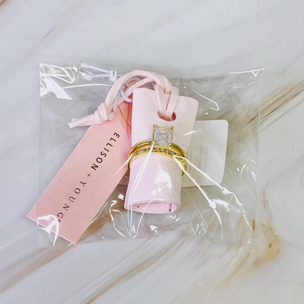 Emerald Cut Solitaire Ring Set of 2