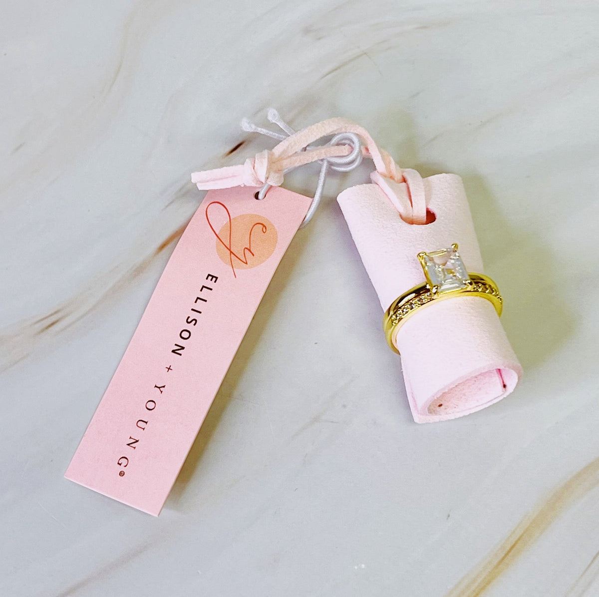 Emerald Cut Solitaire Ring Set of 2