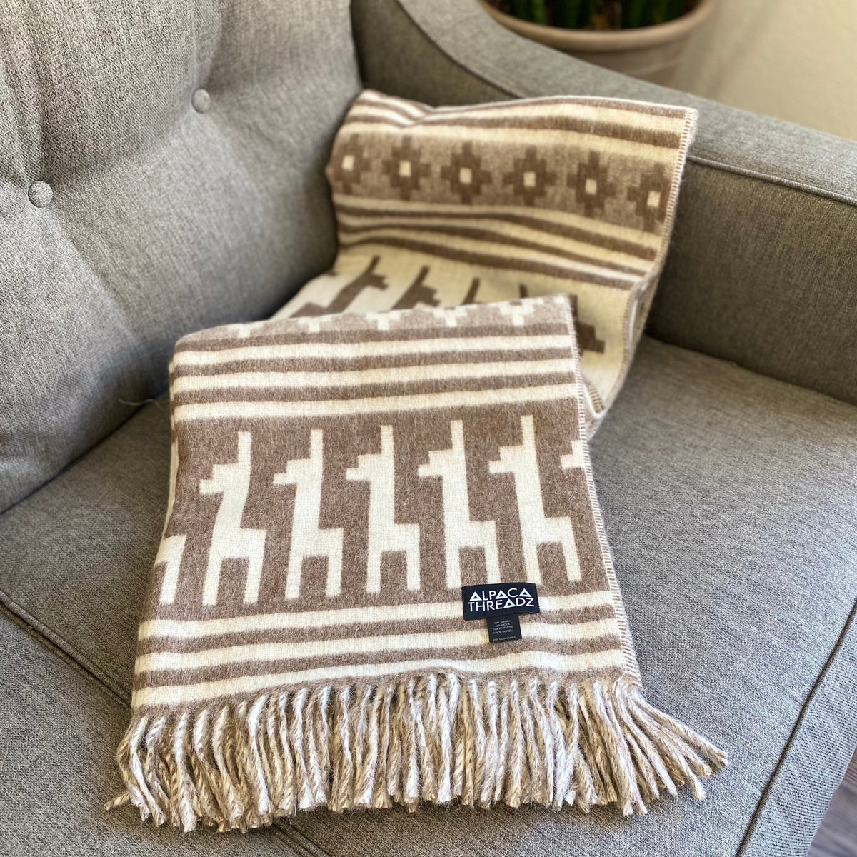 Alpaca Wool Throw Blanket