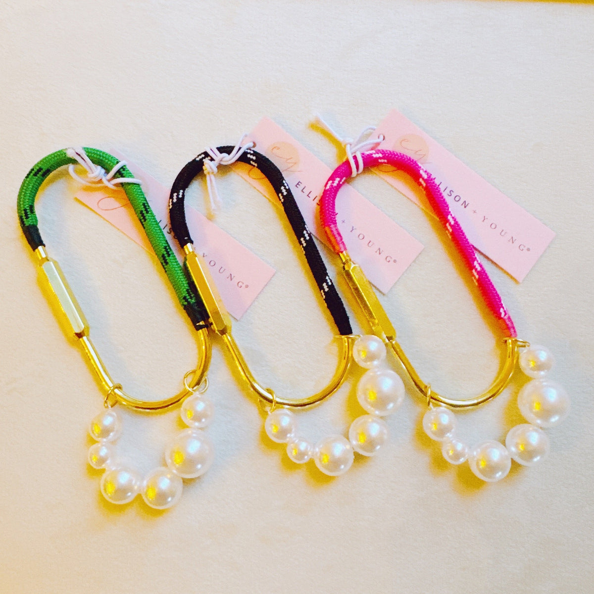 Roped and Pearled Shackle Bag Charm