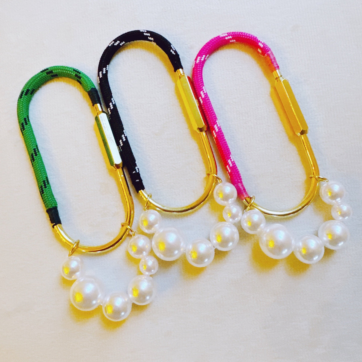 Roped and Pearled Shackle Bag Charm