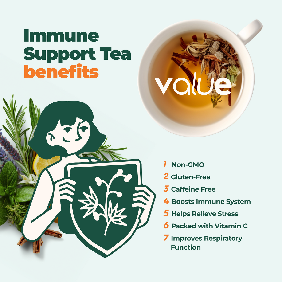 Immune System Support Herbal Tea, 60 Bags by Aprika Life