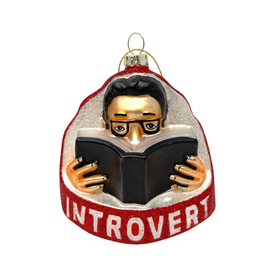 Introverts Holiday Glass Ornament