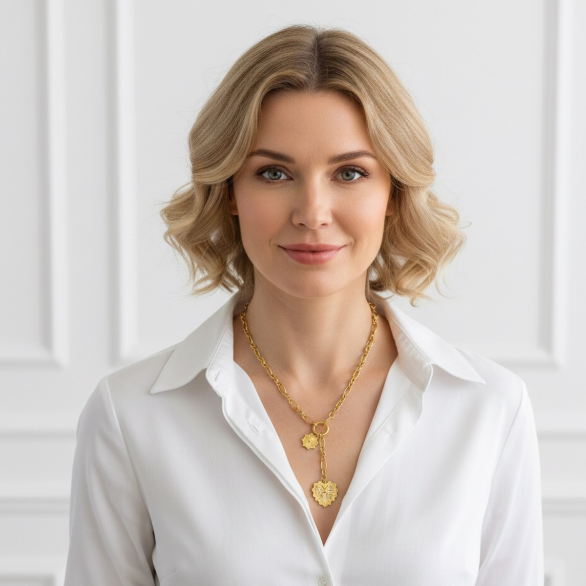 Love Heart Drop Necklace - 18K Gold Plated Steel Tarnish and Water Resistant