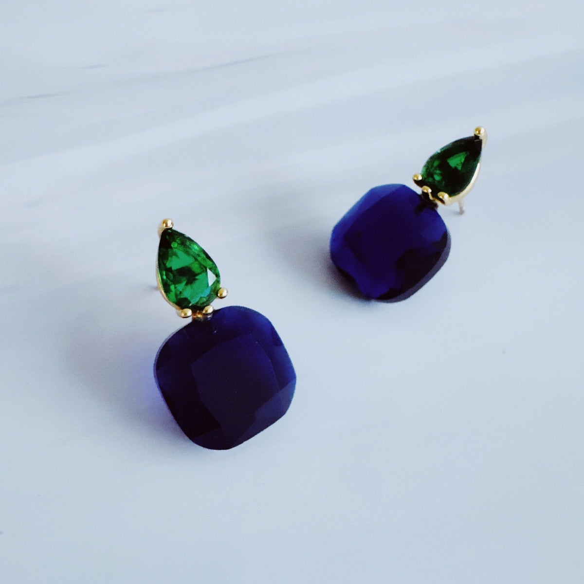 Lustre Duo Drop Earrings – Sculpted Oval With Petite Accent Detail