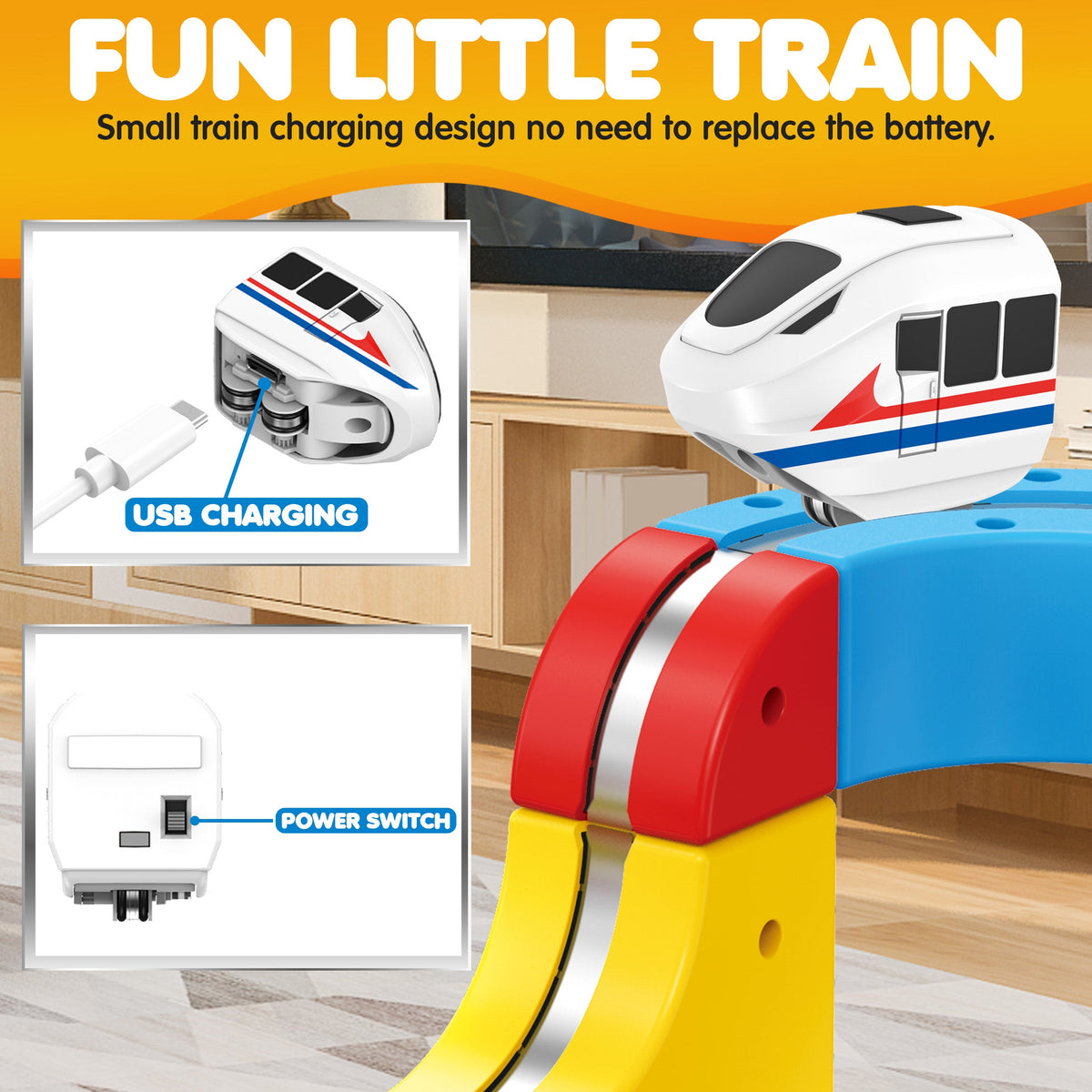 Contixo Magnetic Train Track Set for Kids, 150PCS DIY Electric Train Set With Rechargeable Trains, 3D Building Blocks Railway Toy, STEM Learning Construction Set for Boys & Girls Ages 3+