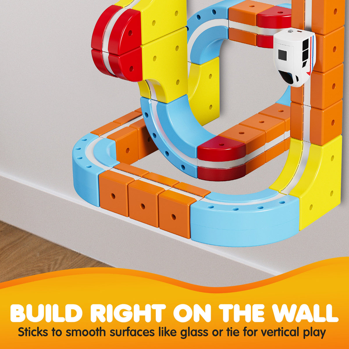 Contixo Magnetic Train Track Set for Kids, 150PCS DIY Electric Train Set With Rechargeable Trains, 3D Building Blocks Railway Toy, STEM Learning Construction Set for Boys & Girls Ages 3+
