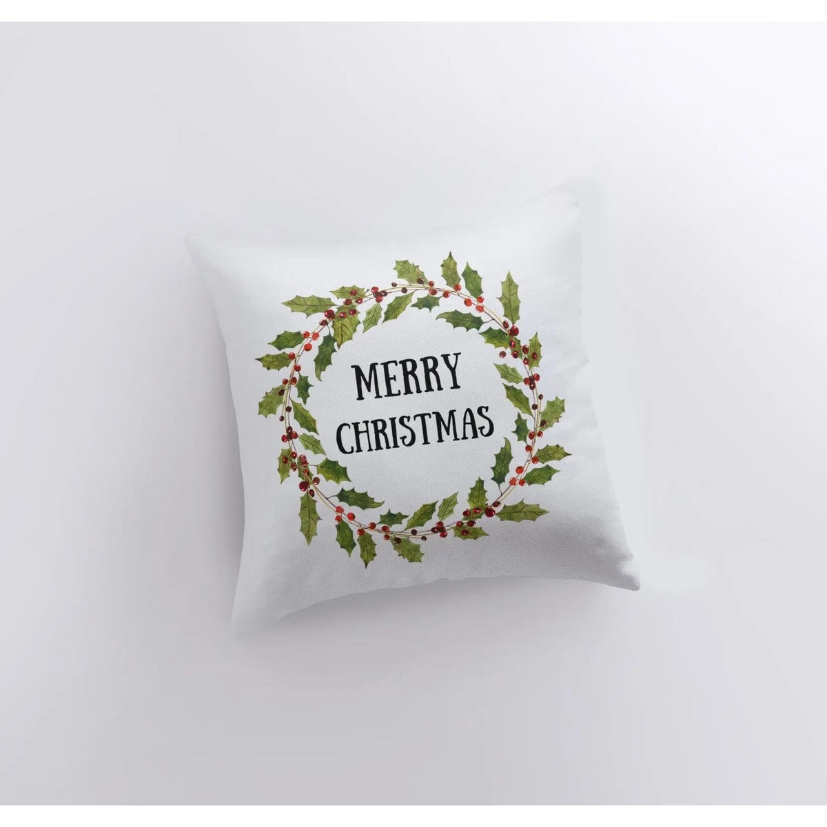 Merry Christmas Wreath Pillow | Pillow Cover