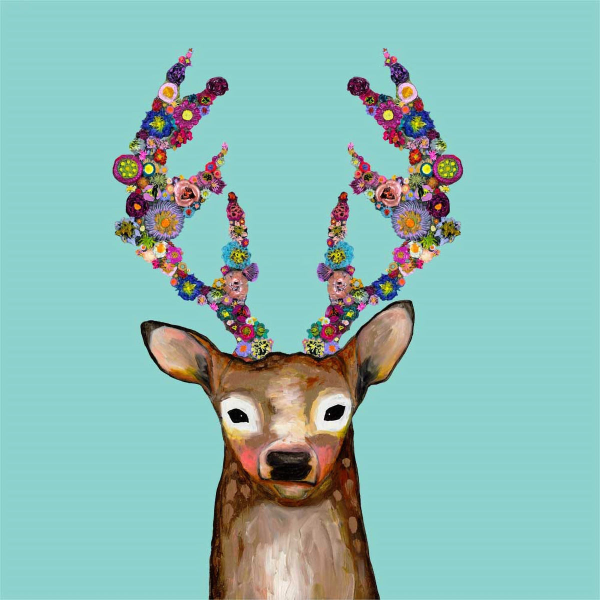 Blooming Buck Canvas Wall Art by GreenBox Art