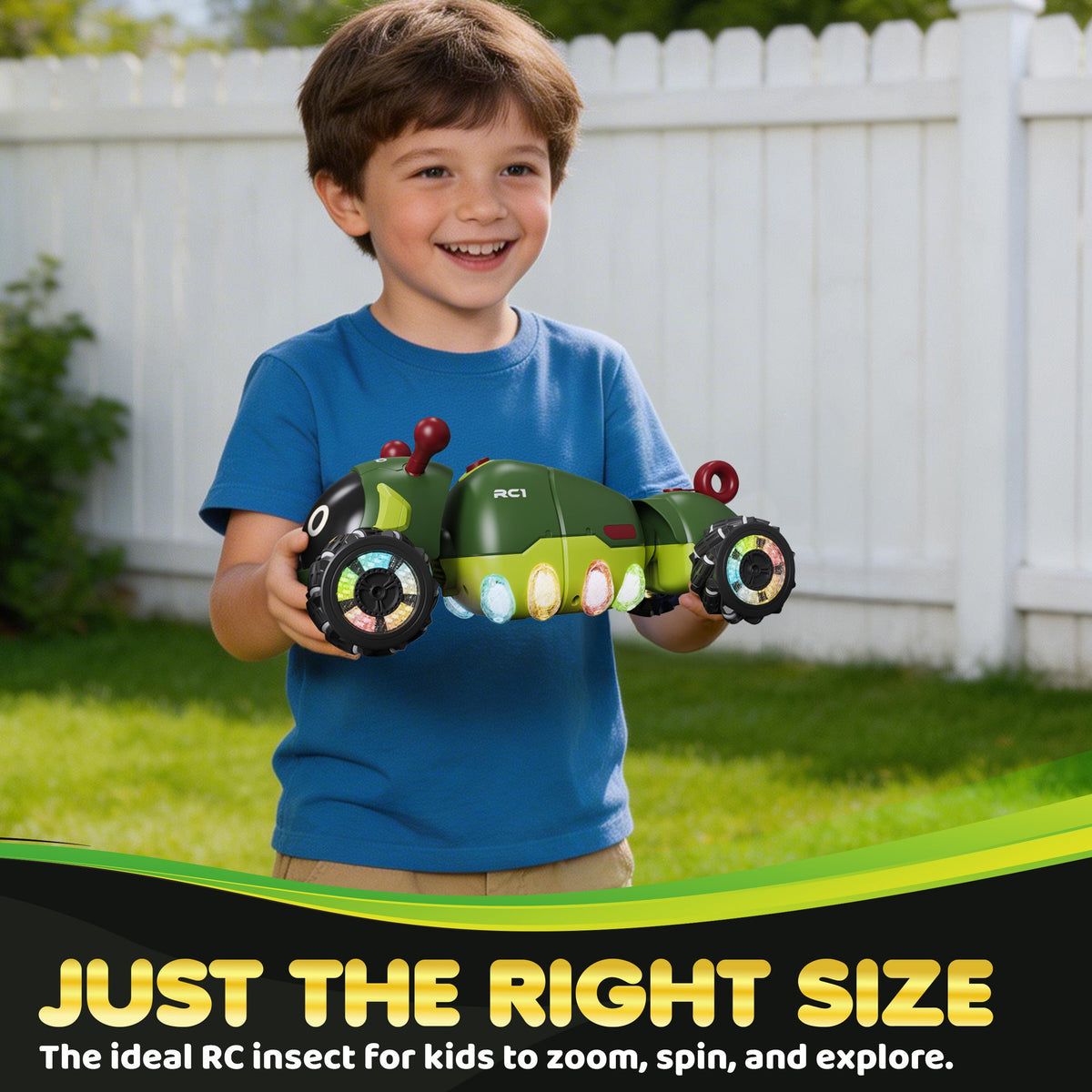 Contixo - RC1 Mech Stunt RC Caterpillar Car With 2.4GHz Remote, 360° Spins, LED, Mist Spray, All-Terrain
