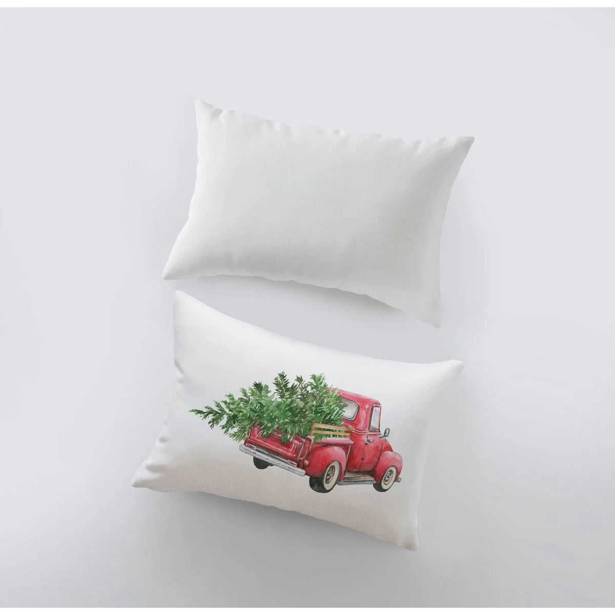 Red Christmas Truck 12x18 Throw Pillow | Pillow Cover