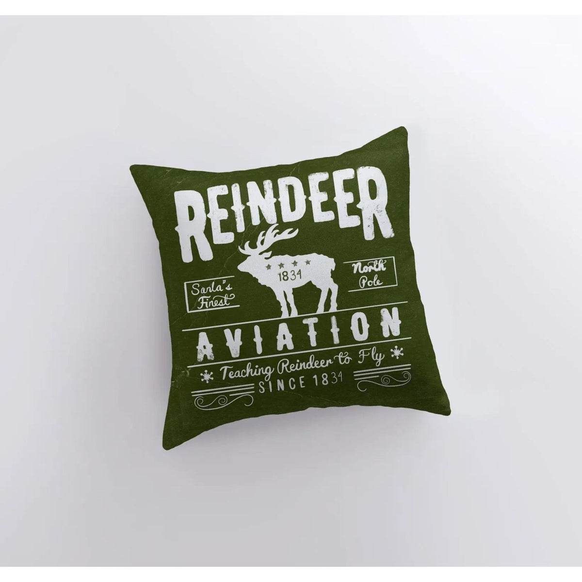 Green  Reindeer Throw Pillow | Pllow Cover