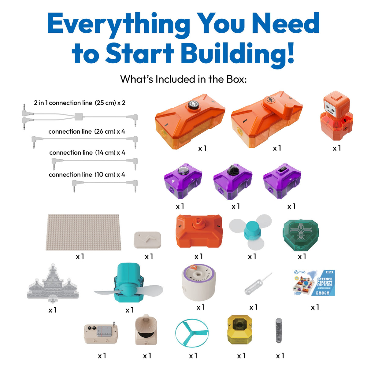 Contixo - ST36 Science Circuit Block Set, STEM Electronic Building Kit, Hands-on Learning Circuit Blocks