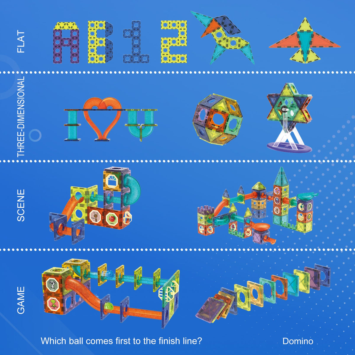 Contixo ST8 Magnetic Light-Up 3D Tiles Building Set - 110 Piece STEM Marble Run Blocks for Kids, Fun Educational Toy for Boys & Girls Ages