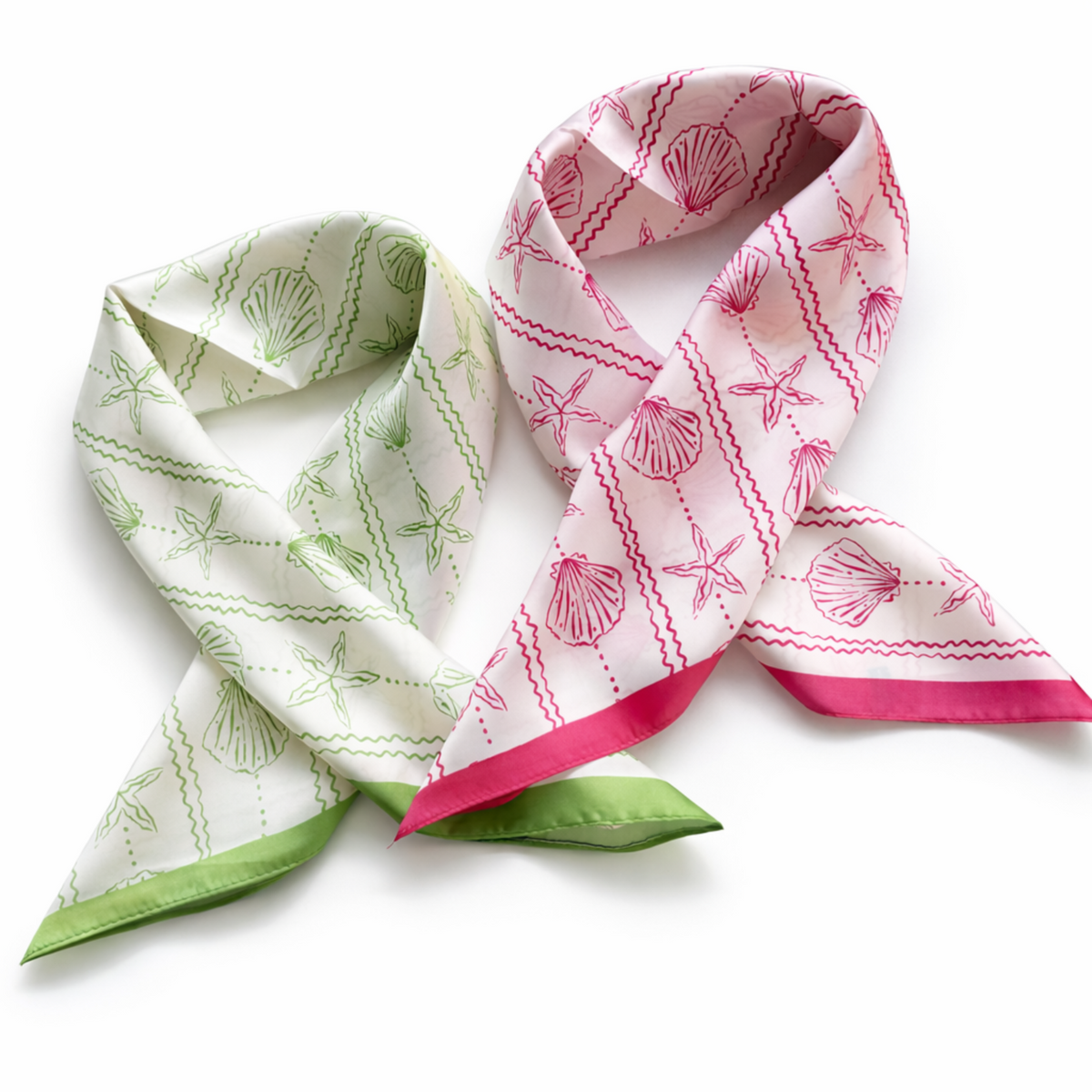 Shoreline Shell Scarf – Vacation Ready Square Design