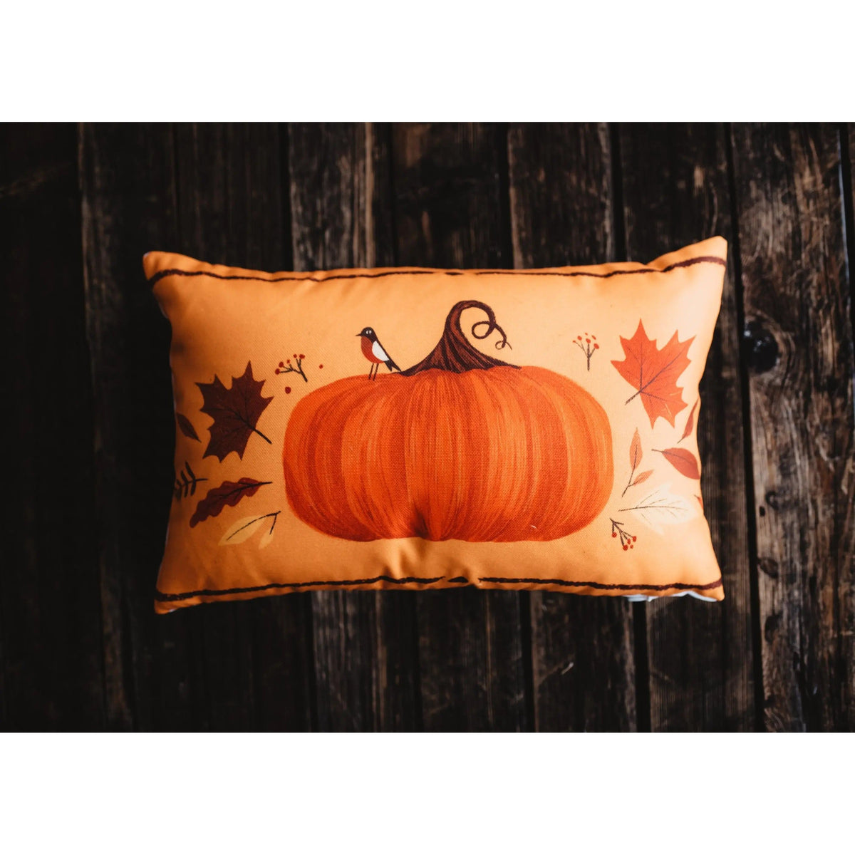 Thankful Pumpkin Wreath Pillow | Pillow Cover