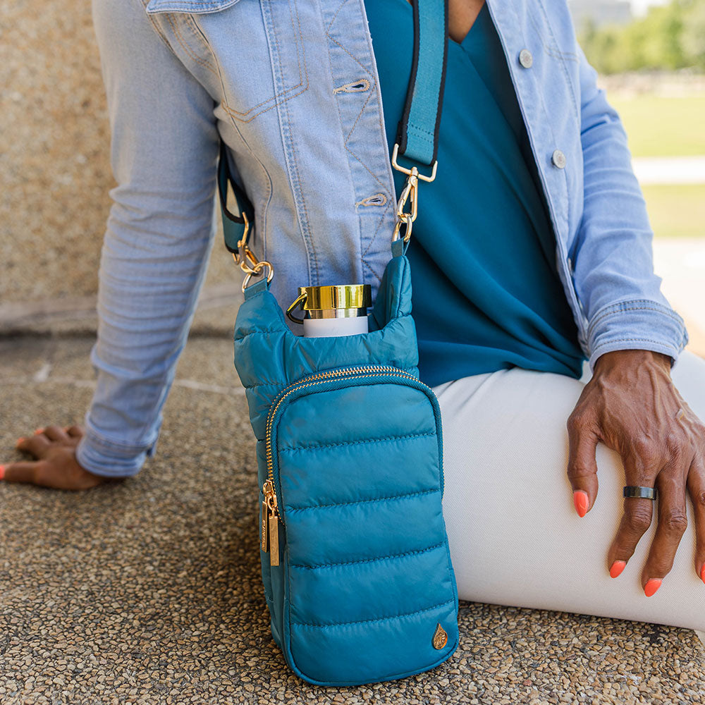 Teal HydroBag® with Teal and Black Striped Strap