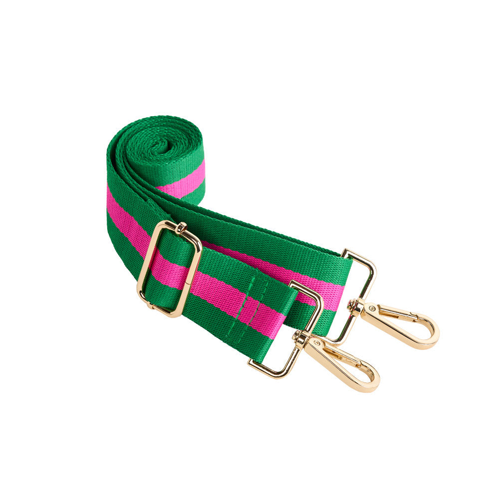 White Coated Perforated Neoprene HydroBag® with Pink/Green Stripe