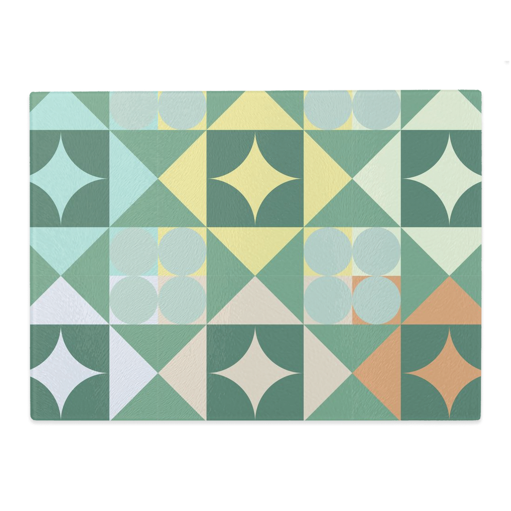 Abstract Retro Green Glass Cutting Boards