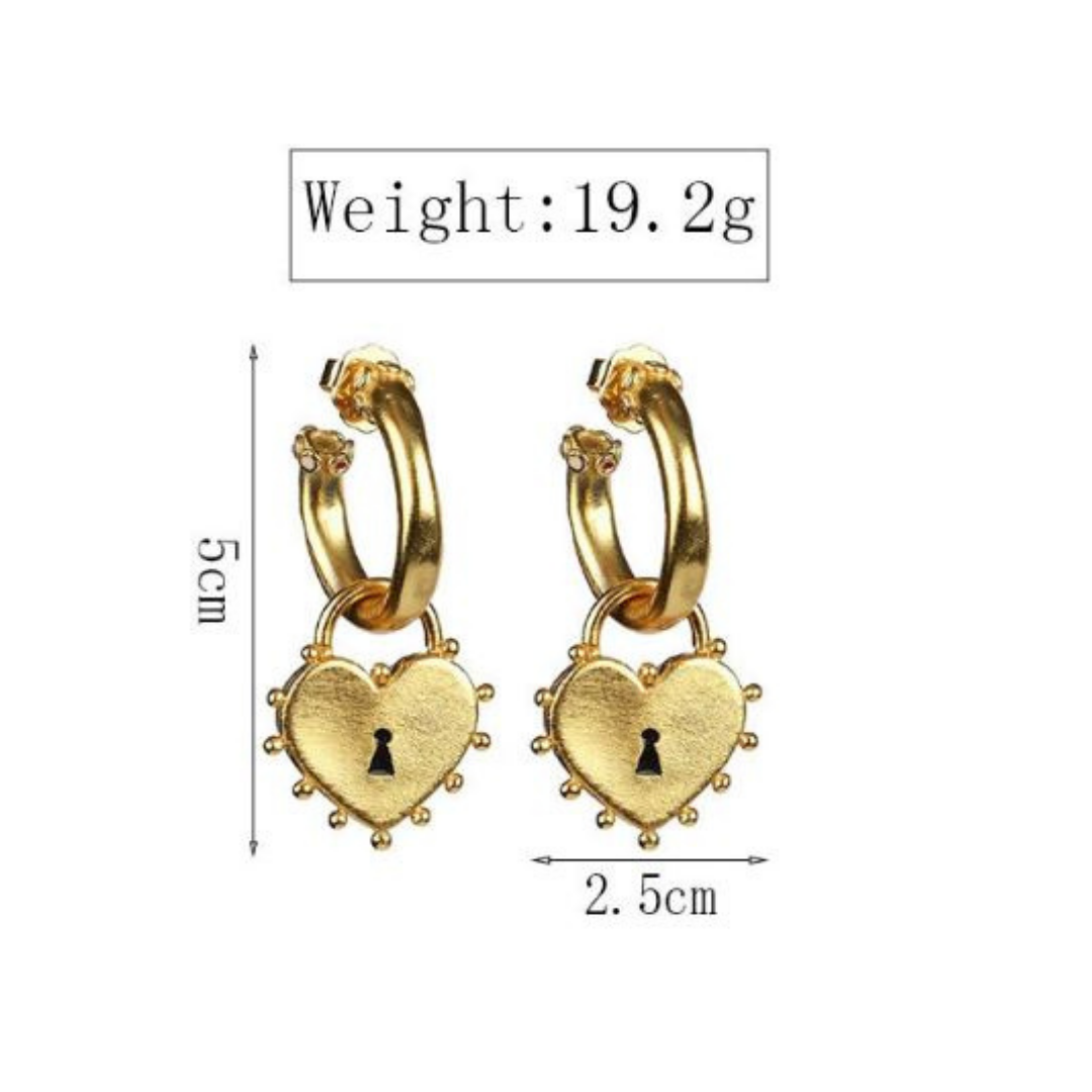ClaudiaG Locked Heart Earrings