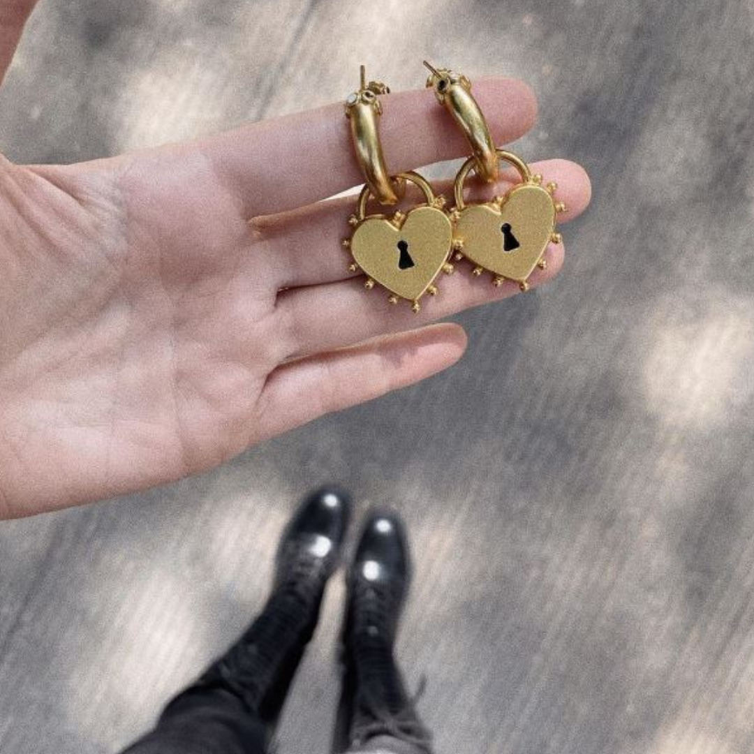 ClaudiaG Locked Heart Earrings
