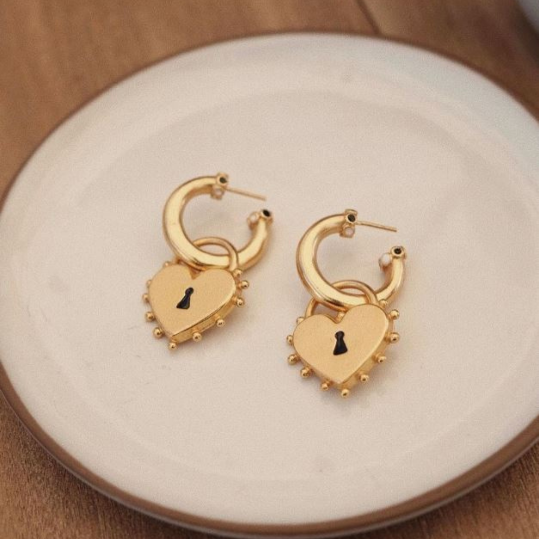 ClaudiaG Locked Heart Earrings