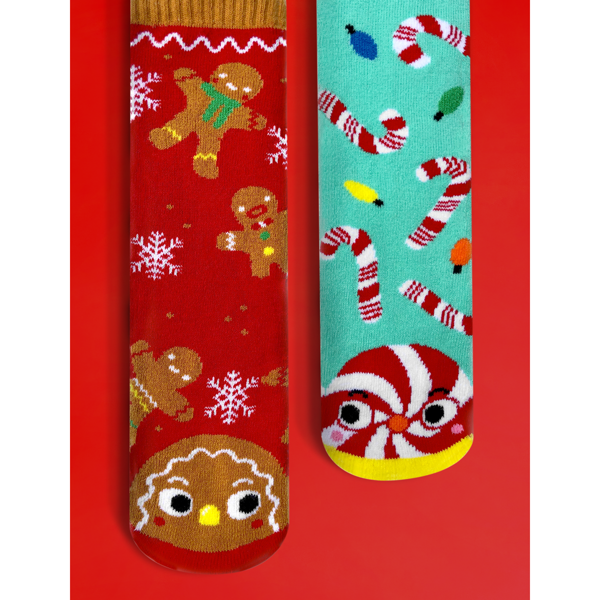 BABY GINGERBREAD &amp; CANDY CANE CHRISTMAS NO SLIP SOCKS