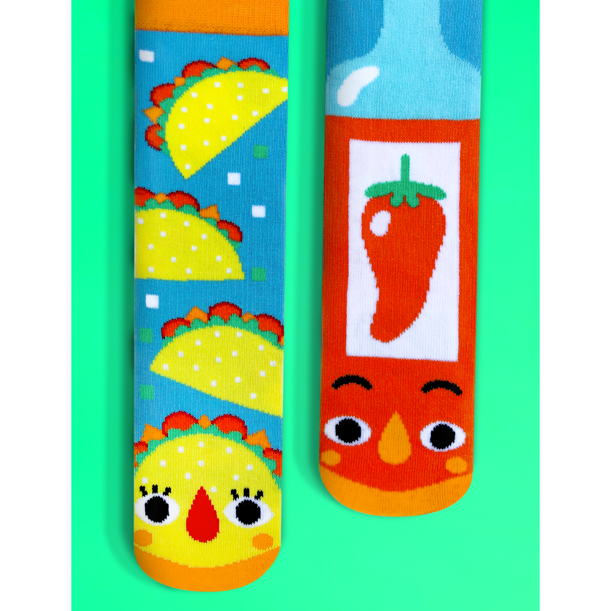 ADULT TACO &amp; HOT SAUCE SOCKS