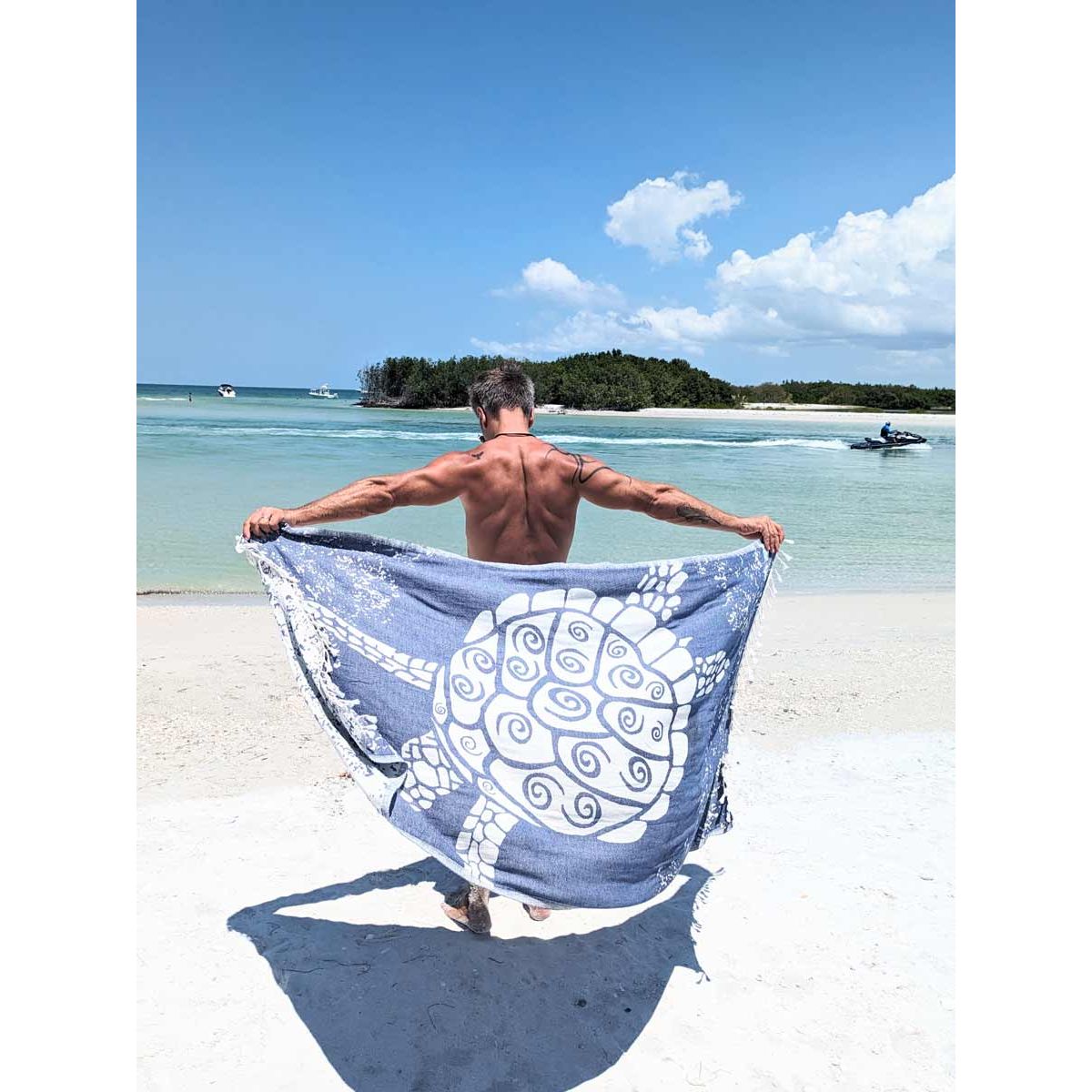 Galapagos Turtle Turkish Towel - Bleue - Sun Drunk