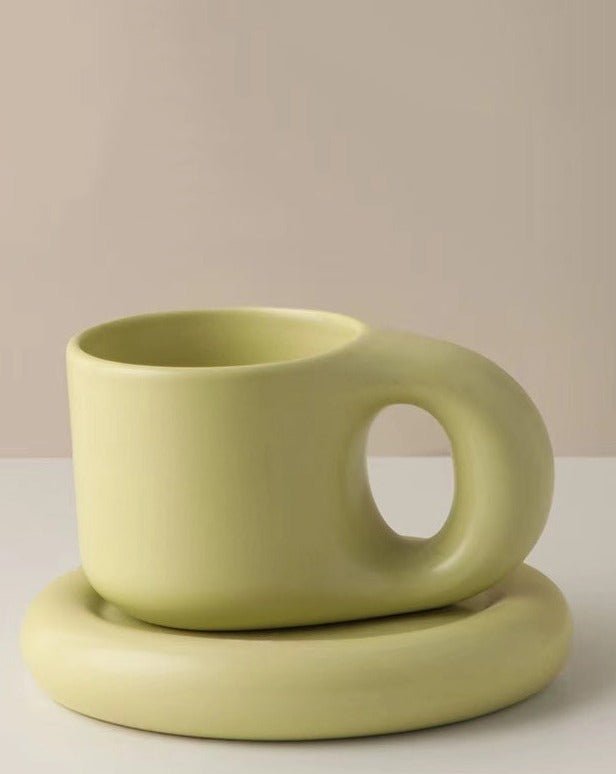 Handcrafted Bauhaus Ceramic Chubby Mugs by INSPECIAL HOME