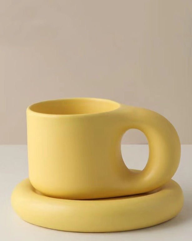 Handcrafted Bauhaus Ceramic Chubby Mugs by INSPECIAL HOME