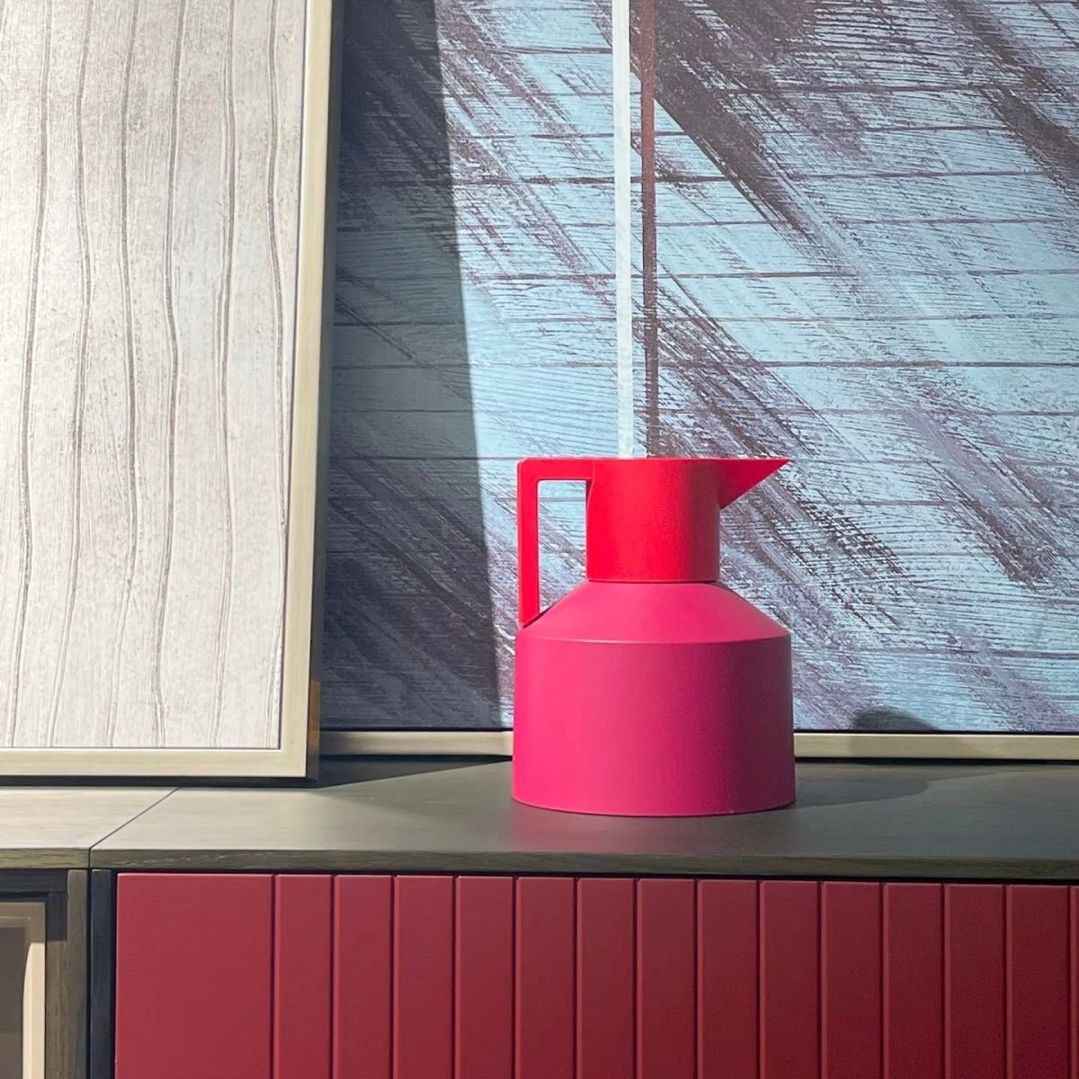 Insulated Geometric Water Pitcher - Large Thermal Jug for Cold or Hot Beverages