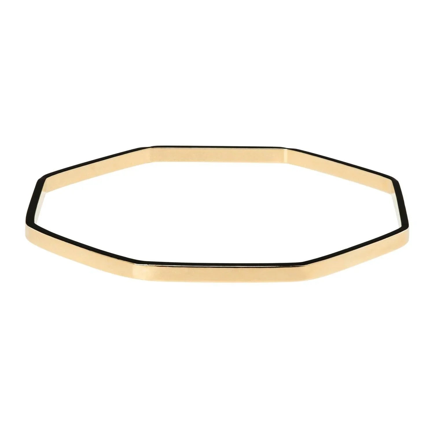Gold-colored octagon shaped Jerry Bangle made of 14k yellow gold jewelry accessory