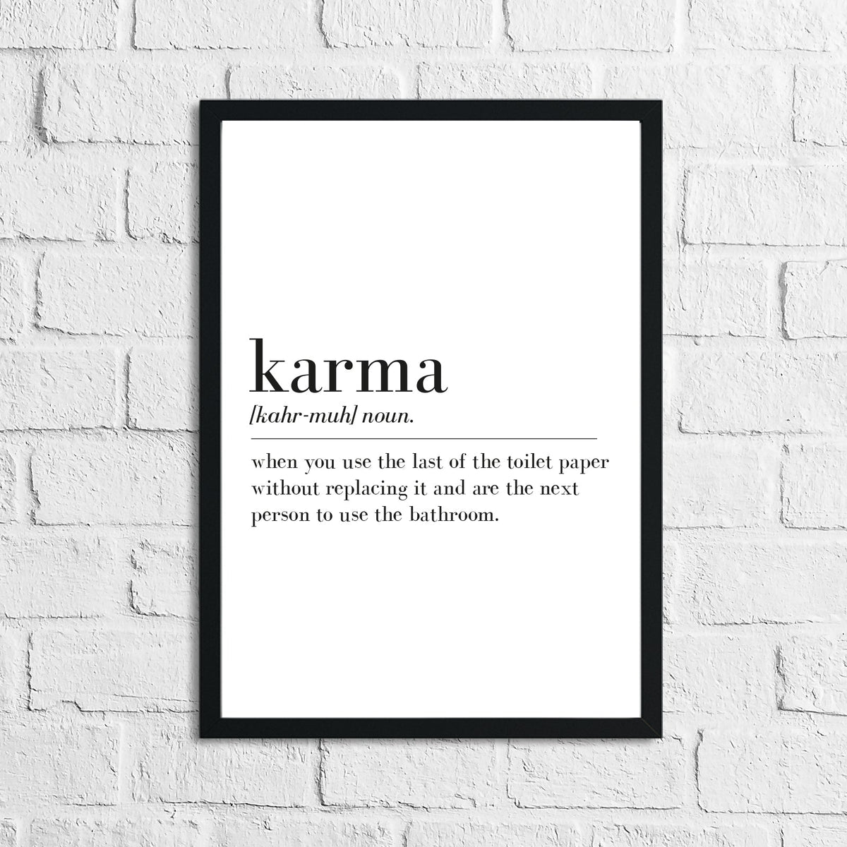 Karma Definition Bathroom Wall Decor Funny Print by WinsterCreations™ Official Store