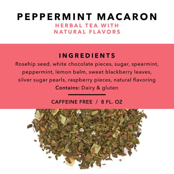 Peppermint Macaron Loose Leaf Herbal Tea in a Tin