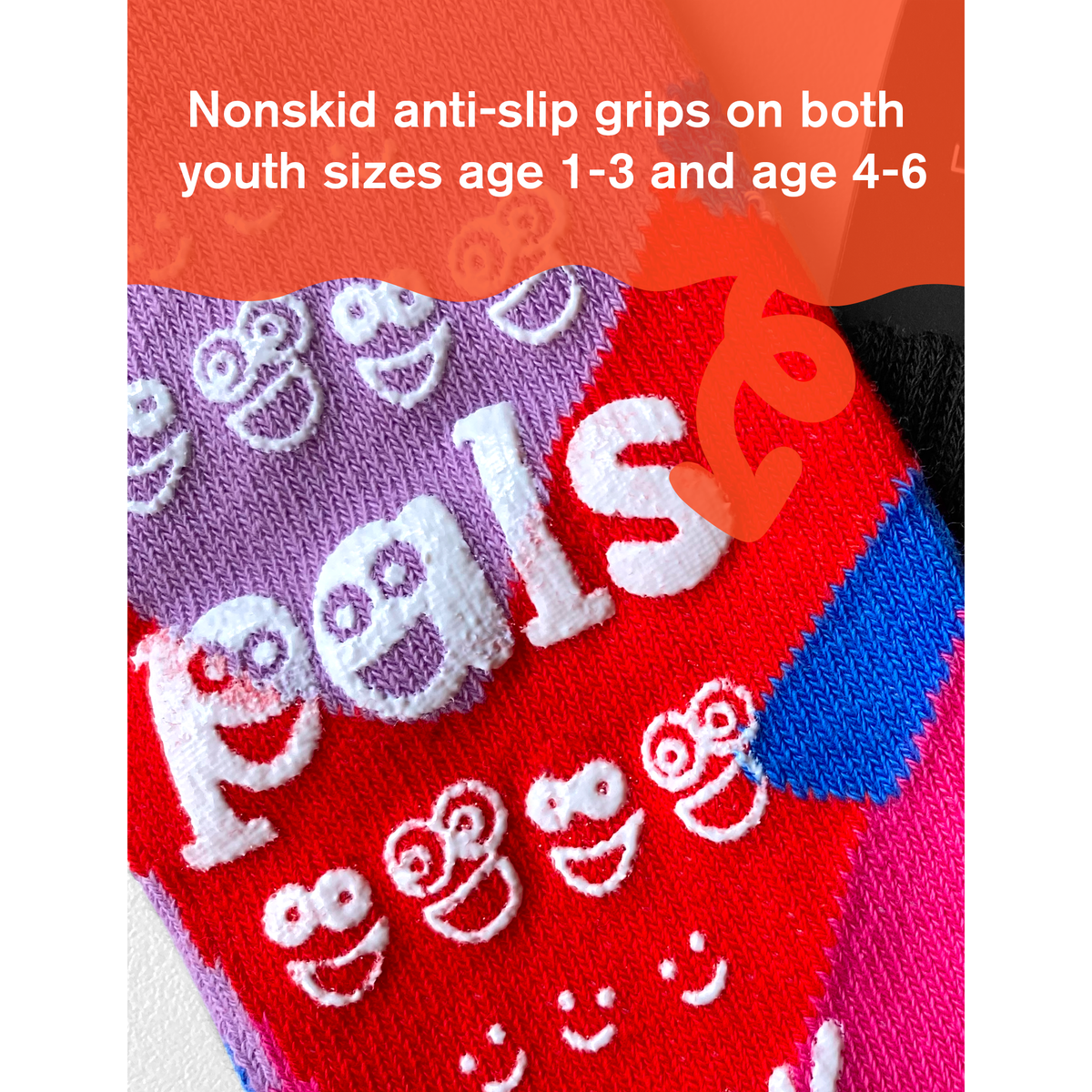 KIDS SILLY &amp; SERIOUS NO SLIP SOCKS