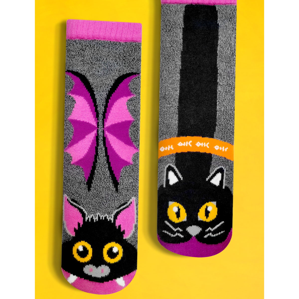 ADULT BAT &amp; BLACK CAT SOCKS