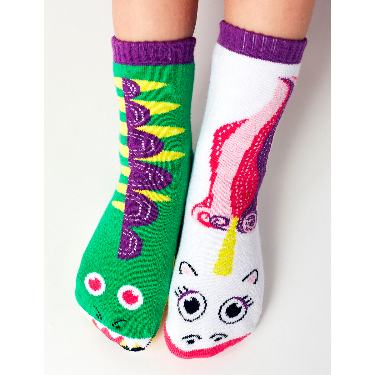 KIDS DRAGON &amp; UNICORN NO SLIP SOCKS