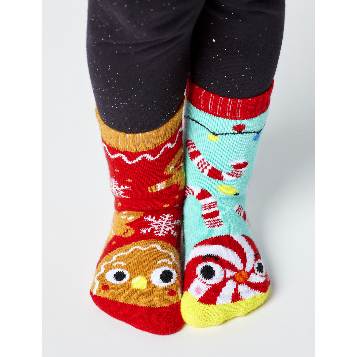 BABY GINGERBREAD &amp; CANDY CANE CHRISTMAS NO SLIP SOCKS