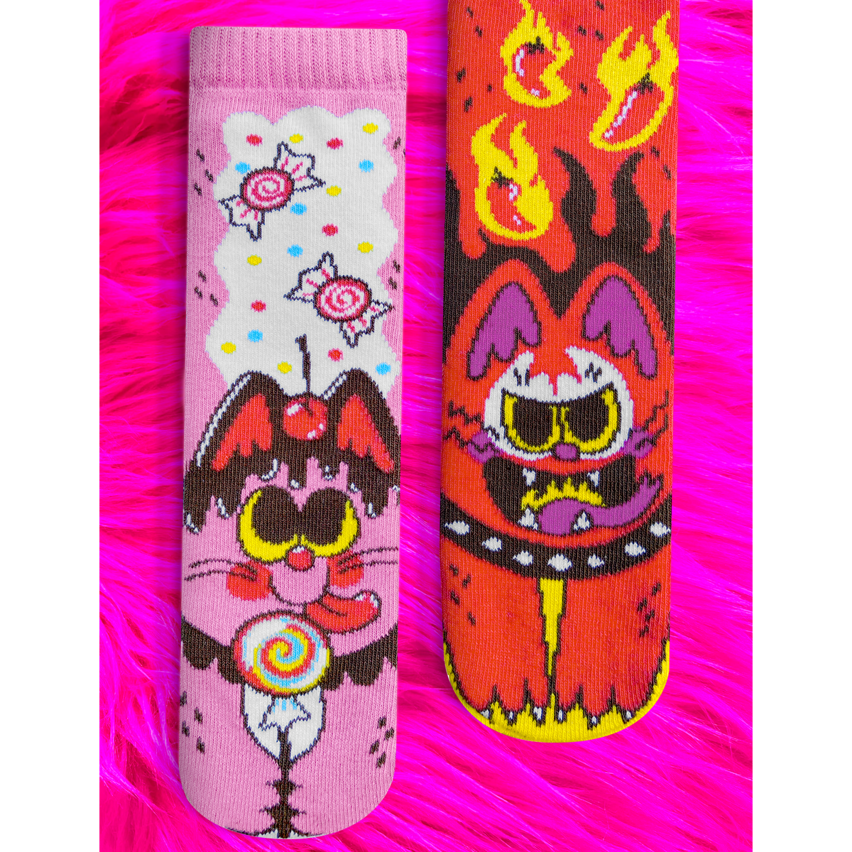 ADULT PURRTY SWEET &amp; FELINE SPICY SOCKS