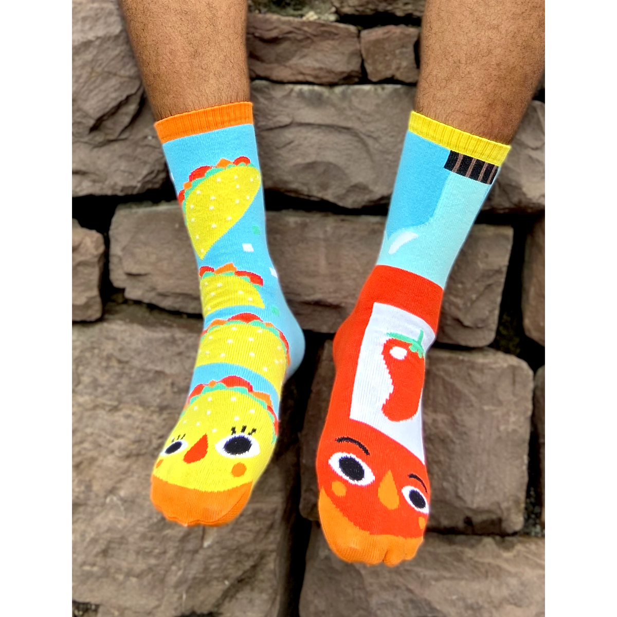 ADULT TACO &amp; HOT SAUCE SOCKS