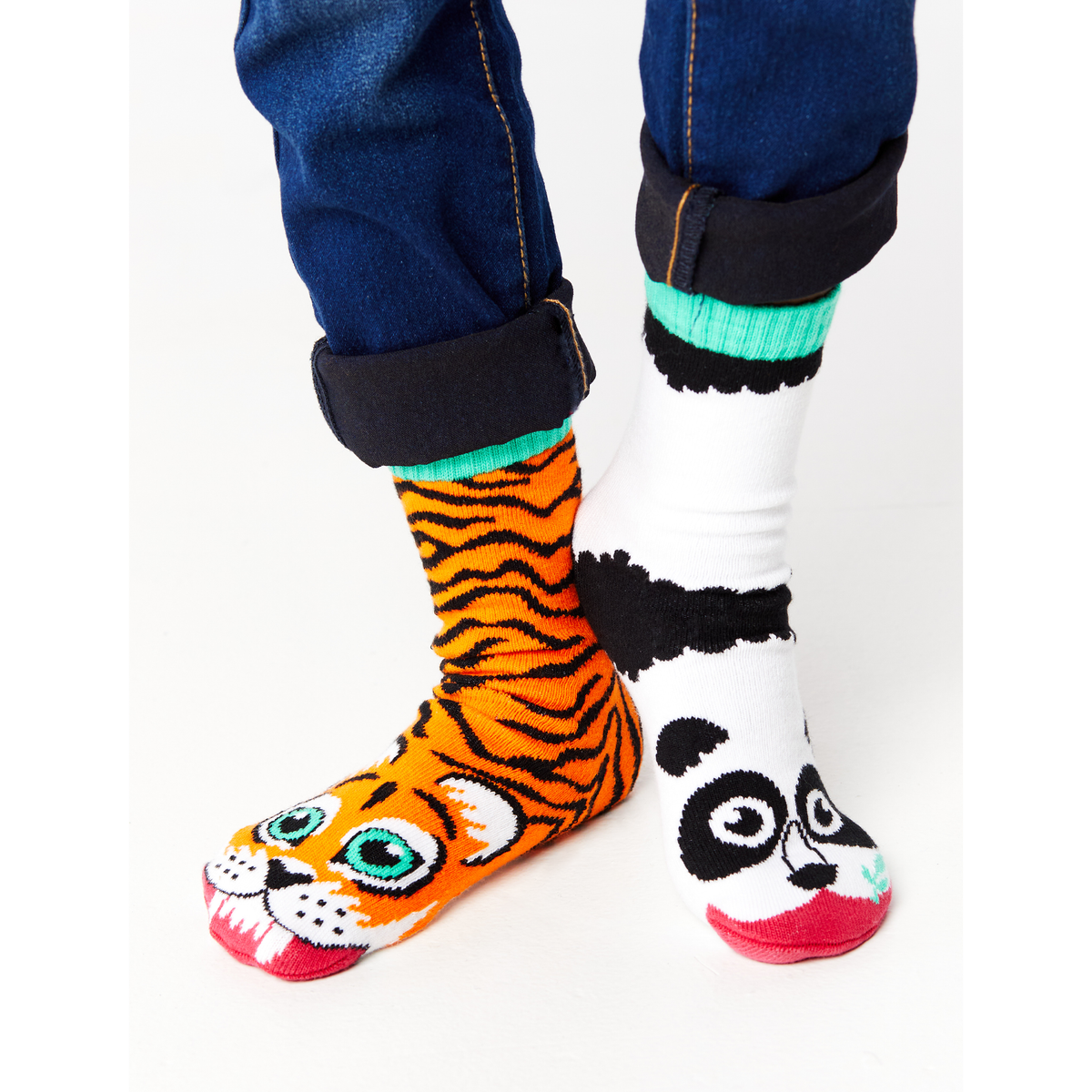 ADULT TIGER &amp; PANDA SOCKS