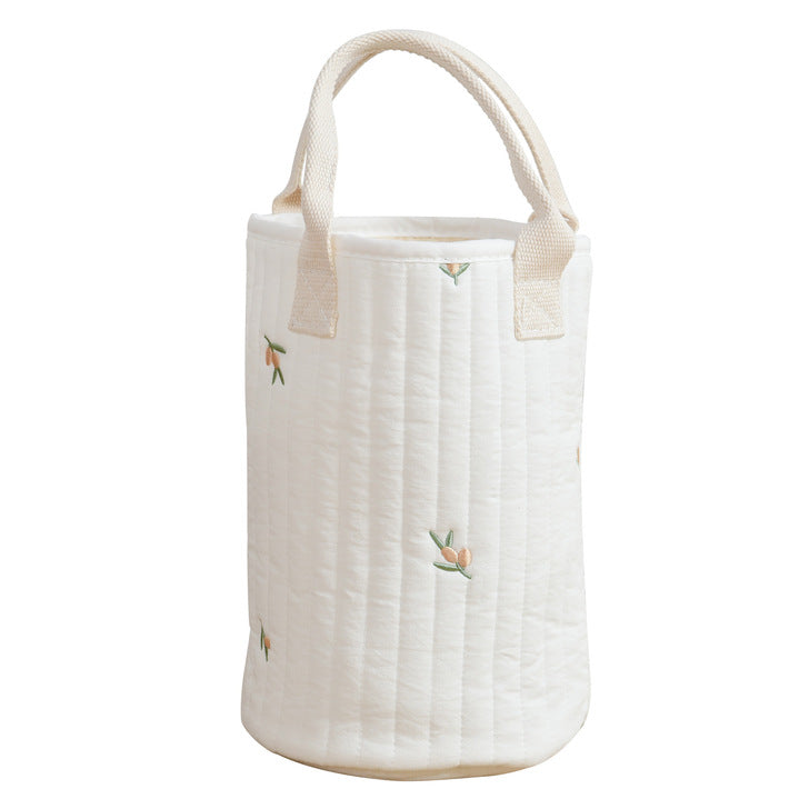 Baby Embroidered Pattern Baby Bottle Storage Mommy Handbag With Compartment, MyKids-USA®, Handbags, MyKids-USA - Size/Age - Average Size (0-12Y） - Color - White -  -  - JM2204301248