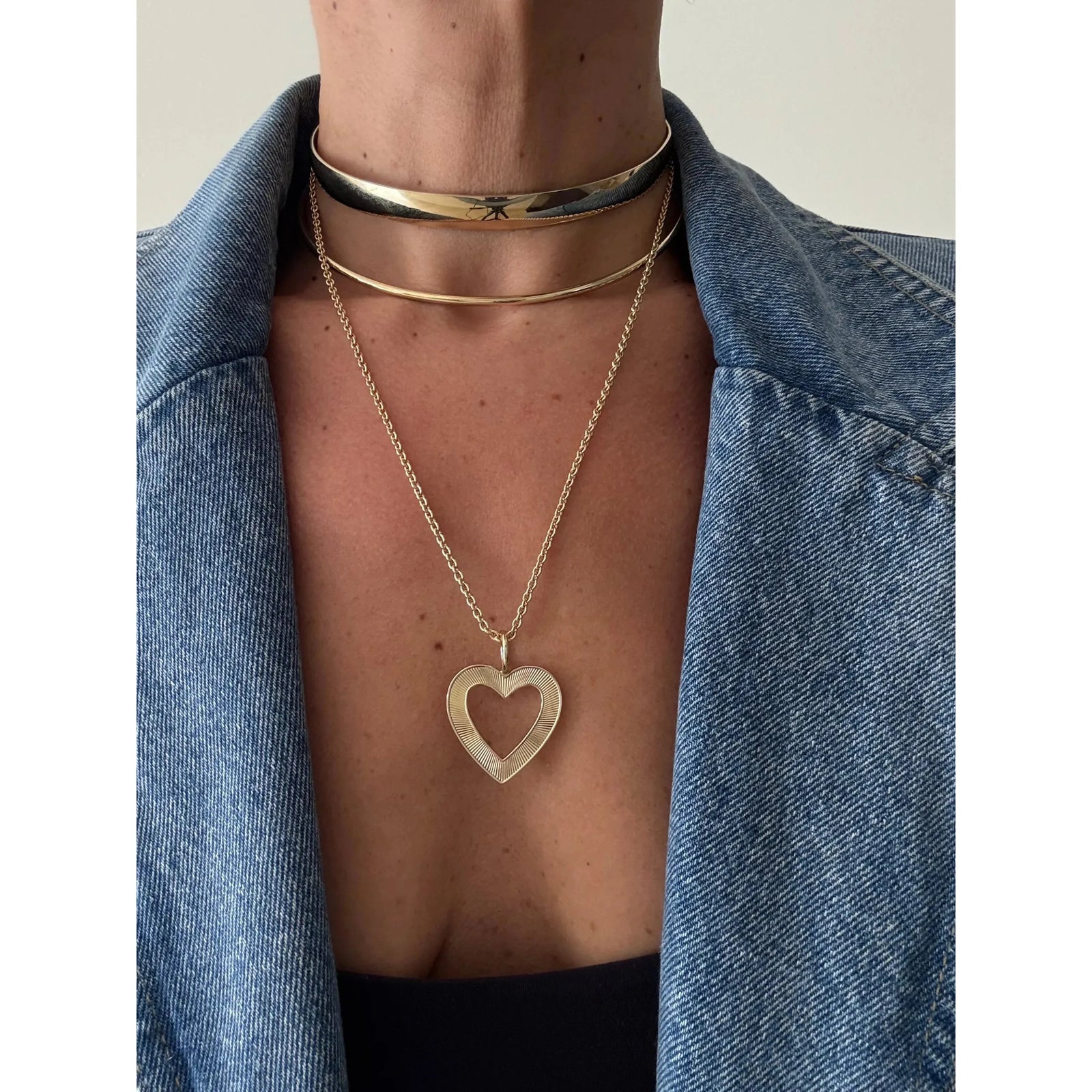 Polished 14k yellow gold cuff bracelet from Slightly Domed Collar collection