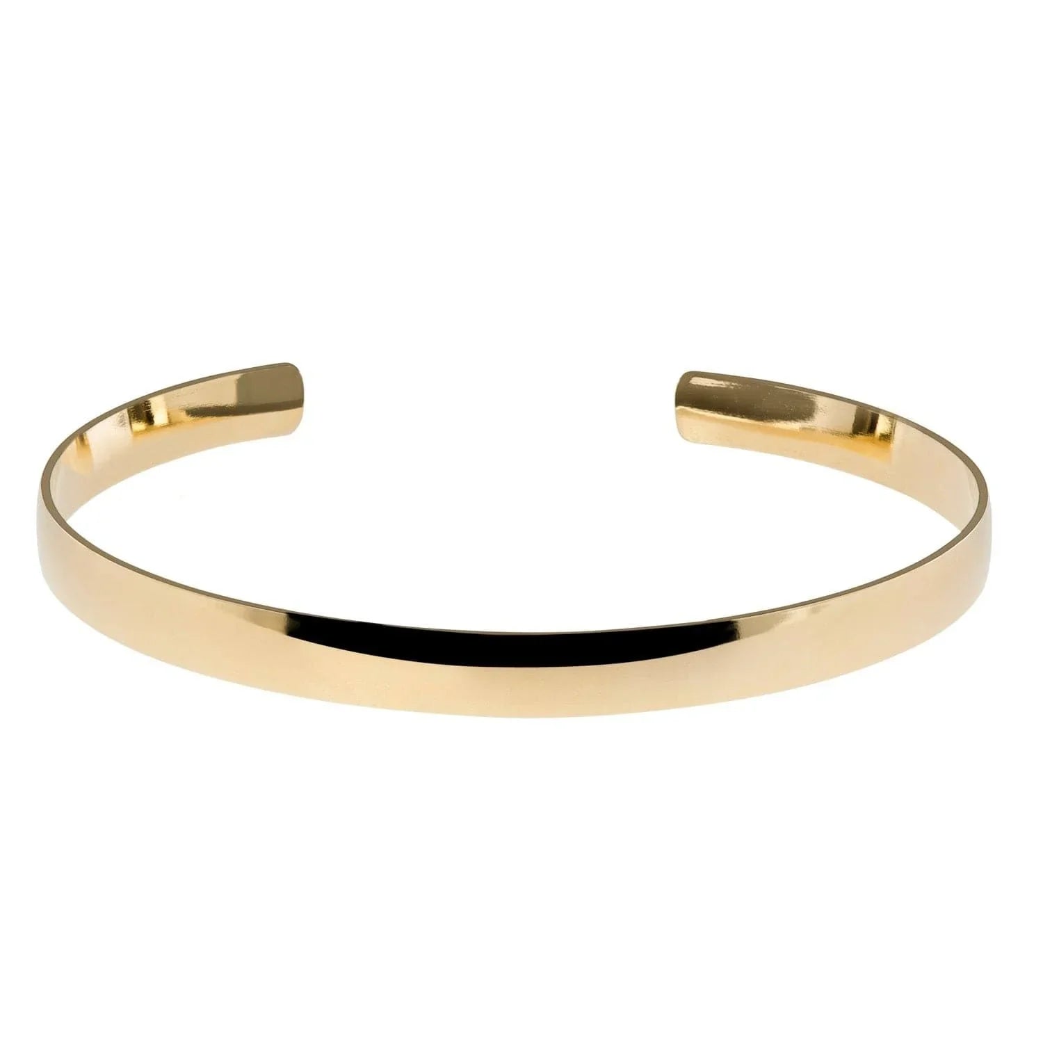 Polished 14k yellow gold cuff bracelet from Slightly Domed Collar collection